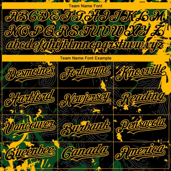 Custom Black Green-Gold Splash Authentic Baseball Jersey