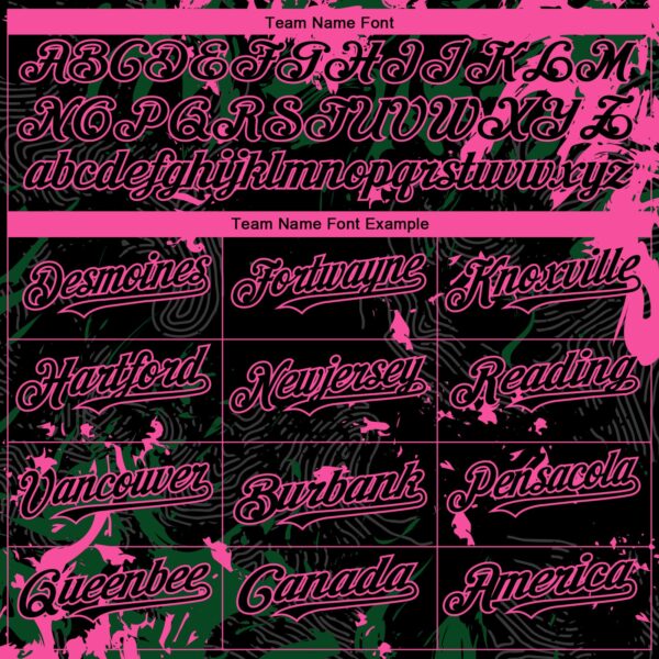 Custom Black Green-Pink Splash Authentic Baseball Jersey