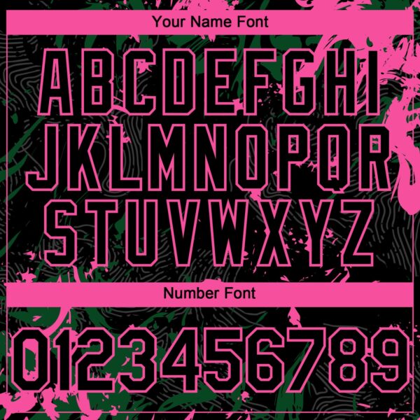 Custom Black Green-Pink Splash Authentic Baseball Jersey