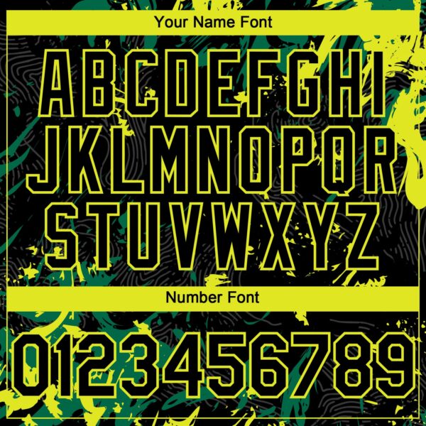 Custom Black Kelly Green-Neon Yellow Splash Authentic Baseball Jersey