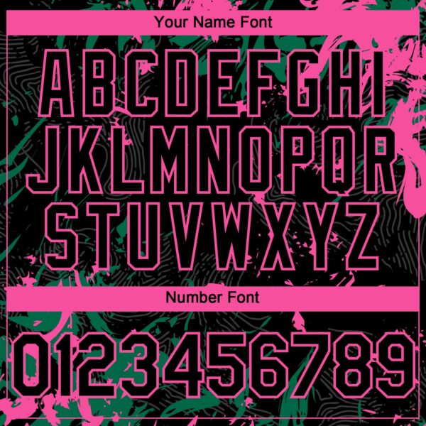 Custom Black Kelly Green-Pink Splash Authentic Baseball Jersey