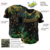 Custom Black Kelly Green-Old Gold Splash Authentic Baseball Jersey