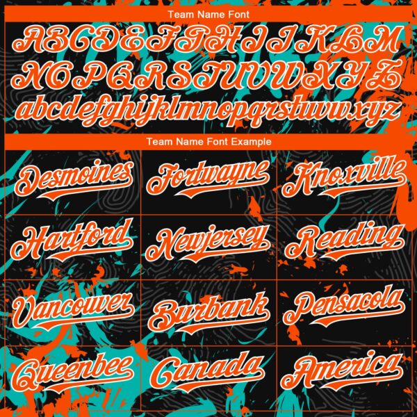 Custom Black Orange Aqua-White Splash Authentic Baseball Jersey