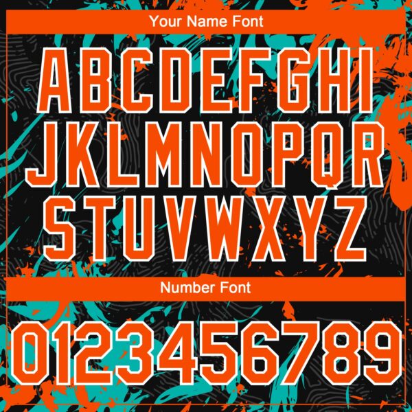 Custom Black Orange Aqua-White Splash Authentic Baseball Jersey