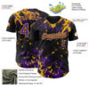 Custom Black Purple-Gold Splash Authentic Baseball Jersey