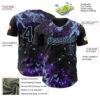 Custom Black Purple-Light Blue Splash Authentic Baseball Jersey