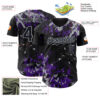 Custom Black Purple-Gray Splash Authentic Baseball Jersey