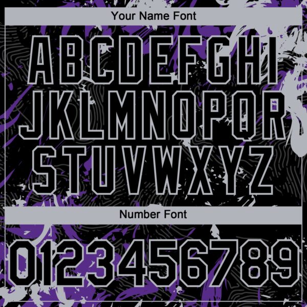 Custom Black Purple-Gray Splash Authentic Baseball Jersey