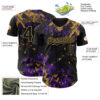 Custom Black Purple-Old Gold Splash Authentic Baseball Jersey