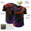 Custom Black Royal-Orange Splash Authentic Baseball Jersey