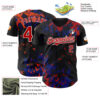 Custom Black Red Royal-White Splash Authentic Baseball Jersey
