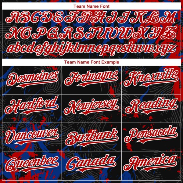 Custom Black Red Royal-White Splash Authentic Baseball Jersey