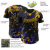 Custom Black Royal-Gold Splash Authentic Baseball Jersey