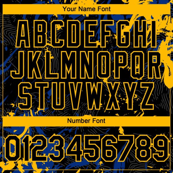 Custom Black Royal-Gold Splash Authentic Baseball Jersey