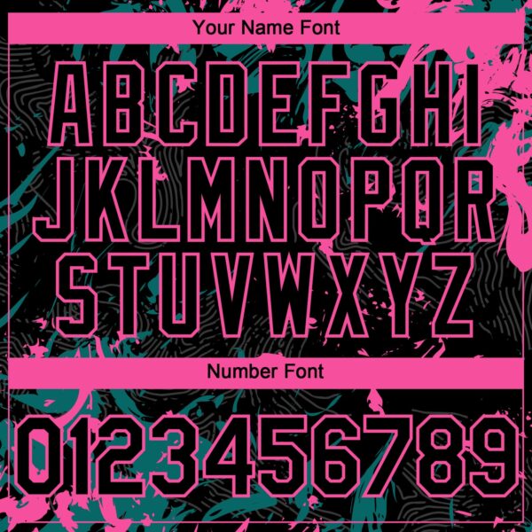 Custom Black Teal-Pink Splash Authentic Baseball Jersey