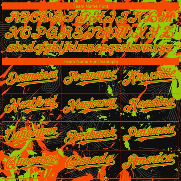 Custom Black Orange-Neon Green Splash Authentic Baseball Jersey