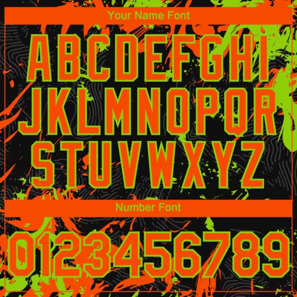 Custom Black Orange-Neon Green Splash Authentic Baseball Jersey