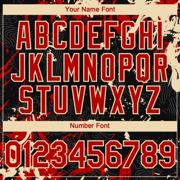 Custom Black Red-Cream Splash Authentic Baseball Jersey