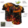 Custom Black Red-Gold Splash Authentic Baseball Jersey