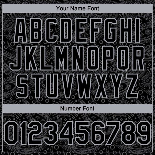 Custom Black Gray Rave Party Ethnic Paisley Bandana Authentic Baseball Jersey