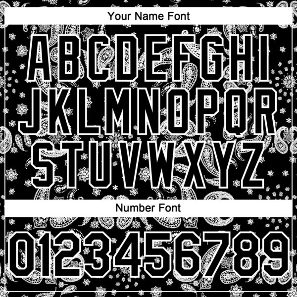 Custom Black White Rave Party Ethnic Paisley Bandana Authentic Baseball Jersey