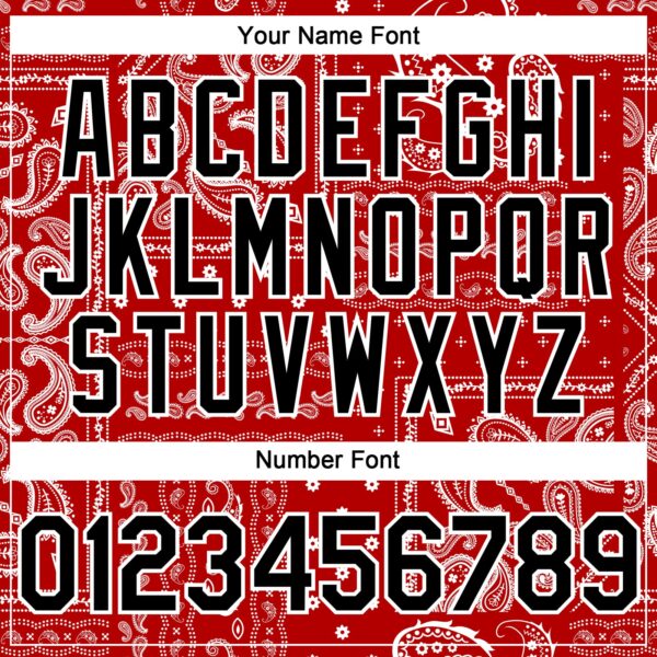 Custom Red Black-White Rave Party Ethnic Paisley Bandana Authentic Baseball Jersey