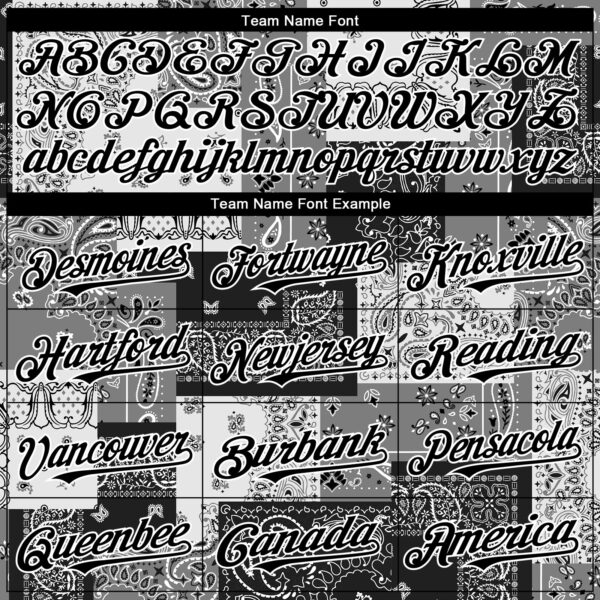 Custom Black Gray-White Rave Party Ethnic Paisley Bandana Authentic Baseball Jersey