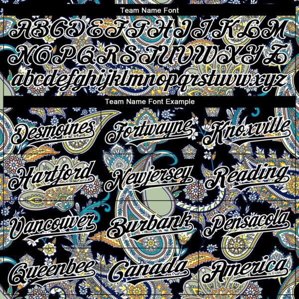 Custom Black White Rave Party Ethnic Paisley Bandana Authentic Baseball Jersey