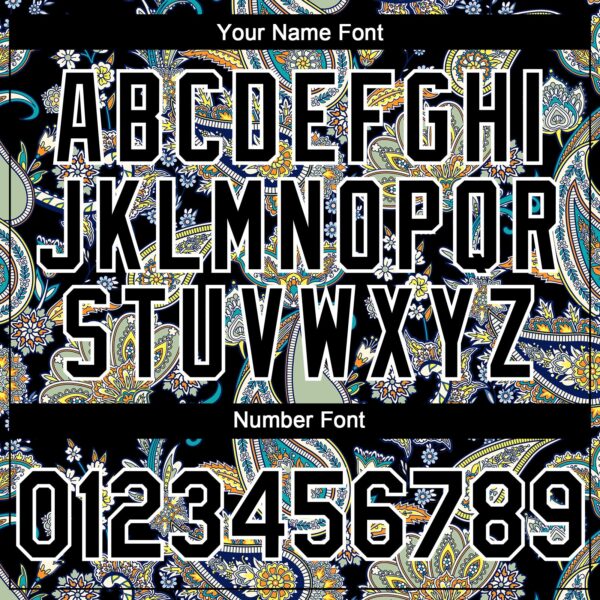 Custom Black White Rave Party Ethnic Paisley Bandana Authentic Baseball Jersey