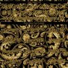 Custom Black Old Gold Rave Party Ethnic Paisley Bandana Authentic Baseball Jersey