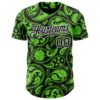 Custom Black Green-White Rave Party Ethnic Paisley Bandana Authentic Baseball Jersey