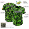 Custom Black Green-White Rave Party Ethnic Paisley Bandana Authentic Baseball Jersey
