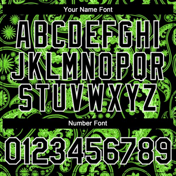 Custom Black Green-White Rave Party Ethnic Paisley Bandana Authentic Baseball Jersey