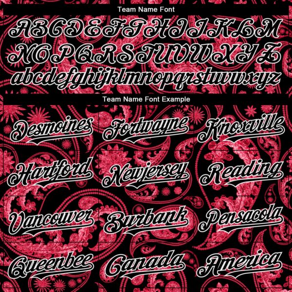 Custom Black Red-White Rave Party Ethnic Paisley Bandana Authentic Baseball Jersey