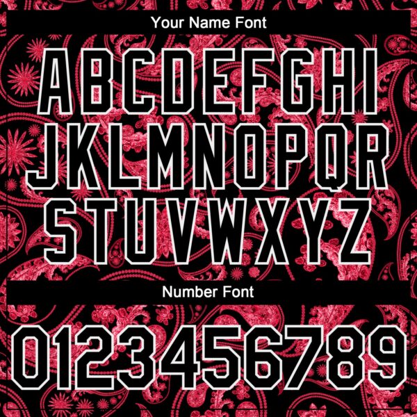 Custom Black Red-White Rave Party Ethnic Paisley Bandana Authentic Baseball Jersey