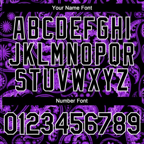 Custom Black Purple-White Rave Party Ethnic Paisley Bandana Authentic Baseball Jersey