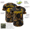 Custom Black Yellow Rave Party Ethnic Paisley Bandana Authentic Baseball Jersey