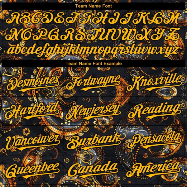 Custom Black Yellow Rave Party Ethnic Paisley Bandana Authentic Baseball Jersey