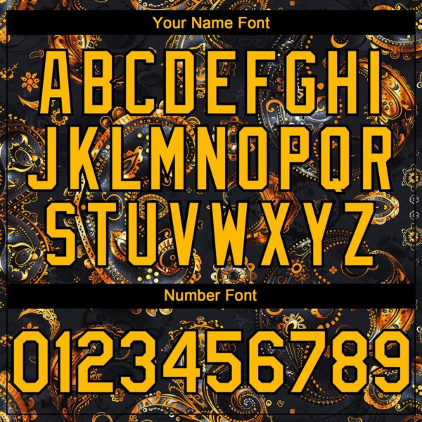 Custom Black Yellow Rave Party Ethnic Paisley Bandana Authentic Baseball Jersey