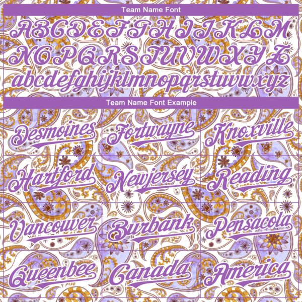 Custom White Medium Purple Rave Party Ethnic Paisley Bandana Authentic Baseball Jersey