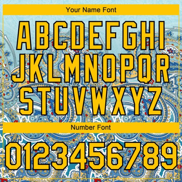 Custom Blue Yellow-Black Rave Party Ethnic Paisley Bandana Authentic Baseball Jersey