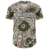 Custom City Cream White-Black Rave Party Ethnic Paisley Bandana Authentic Baseball Jersey