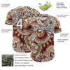Custom Brown White-Black Rave Party Ethnic Paisley Bandana Authentic Baseball Jersey