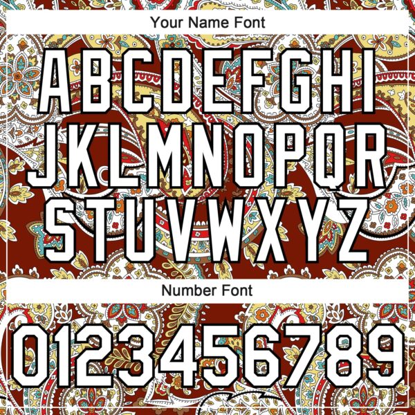 Custom Brown White-Black Rave Party Ethnic Paisley Bandana Authentic Baseball Jersey