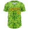 Custom Neon Green Black Rave Party Ethnic Paisley Bandana Authentic Baseball Jersey
