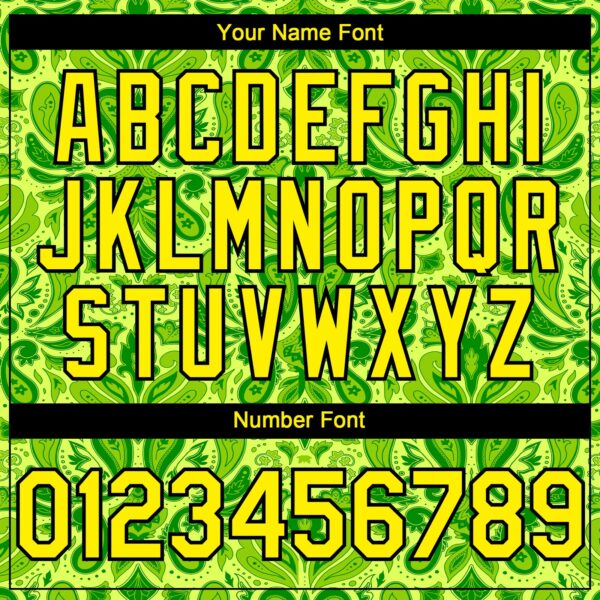 Custom Neon Green Black Rave Party Ethnic Paisley Bandana Authentic Baseball Jersey