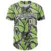 Custom Black White-Neon Green Rave Party Ethnic Paisley Bandana Authentic Baseball Jersey