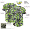 Custom Black White-Neon Green Rave Party Ethnic Paisley Bandana Authentic Baseball Jersey
