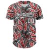Custom Black White-Red Rave Party Ethnic Paisley Bandana Authentic Baseball Jersey