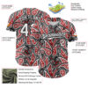 Custom Black White-Red Rave Party Ethnic Paisley Bandana Authentic Baseball Jersey